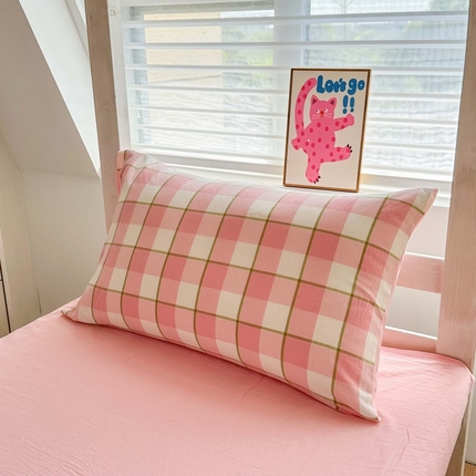 91家纺网 家纺一手货源 找家纺 （总）美梦莱 2024新款A类全棉无印风水洗棉宿舍单枕套