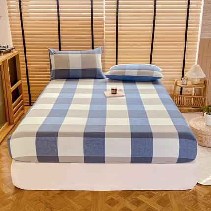 91家纺网 家纺一手货源 找家纺 （总）美梦莱 2024新款A类全棉色织水洗棉床笠 单品系列（支持一件代发）