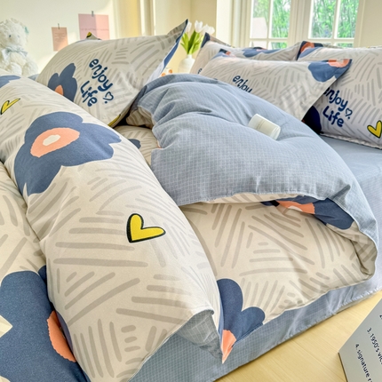 91家纺网 家纺一手货源 找家纺 正莱欣 2025新品加厚生态棉磨毛四件套高克重植物羊绒床单款床笠款四件套大量现货 花开有时