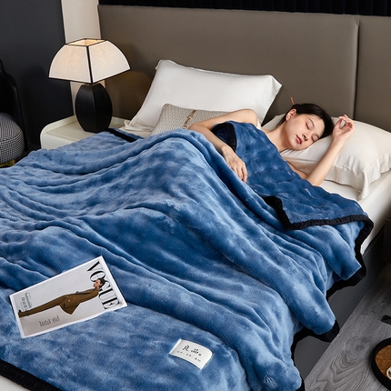 91家纺网 家纺一手货源 找家纺 （总）美梦莱 2024新款大泡泡抽条双面兔毛绒毯子家用毯午睡盖毯