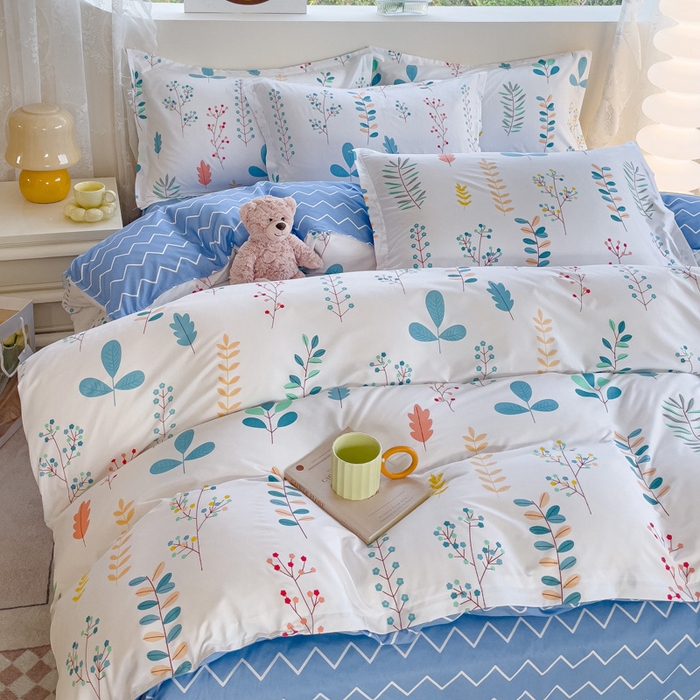 91家纺网 家纺一手货源 找家纺 布可家纺 2025新款水洗棉印花四件套 晴朗