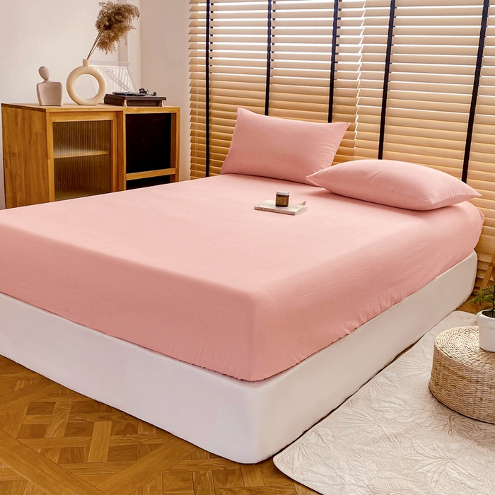 91家纺网 家纺一手货源 找家纺 （总）美梦莱 2024新款A类全棉色织水洗棉床笠 单品系列（支持一件代发）