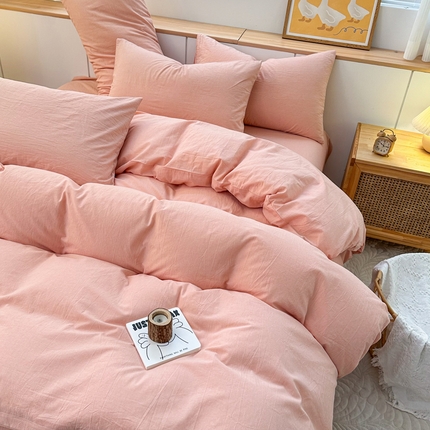 91家纺网 家纺一手货源 找家纺 （总）美梦莱 2023新款A类全棉色织水洗棉四件套（支持一件代发）