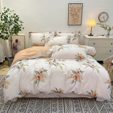 橙艺家居 2024新款铂金柔棉全棉印花四件套 苏念