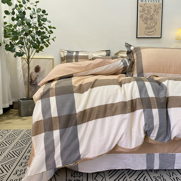 91家纺网 家纺一手货源 找家纺 橙艺家居 2024新款铂金柔棉全棉印花四件套 池奈