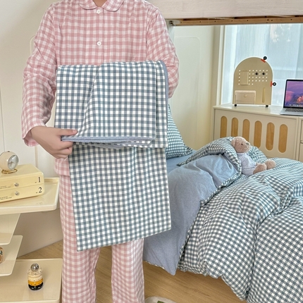 91家纺网 家纺一手货源 找家纺 （总）美梦莱 2023新款A类全棉水洗绵学生宿舍三件套四件套单品-单被套（支持一件代发）