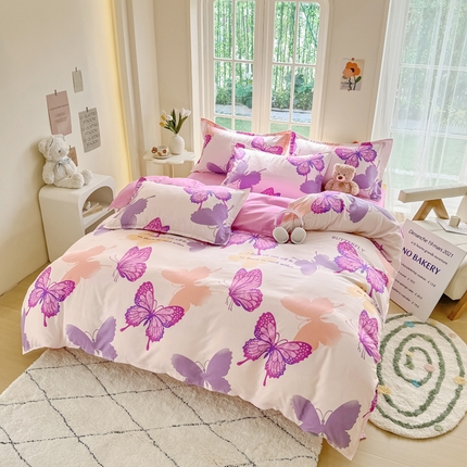 91家纺网 家纺一手货源 找家纺 （总）正莱欣 2025新品加厚生态棉磨毛四件套高克重植物羊绒床单款床笠款四件套大量现货（学生三件套）