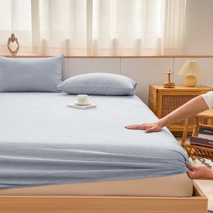 91家纺网 家纺一手货源 找家纺 （总）美梦莱 2023新款A类全棉色织水洗棉系列单品床笠（支持一件代发）