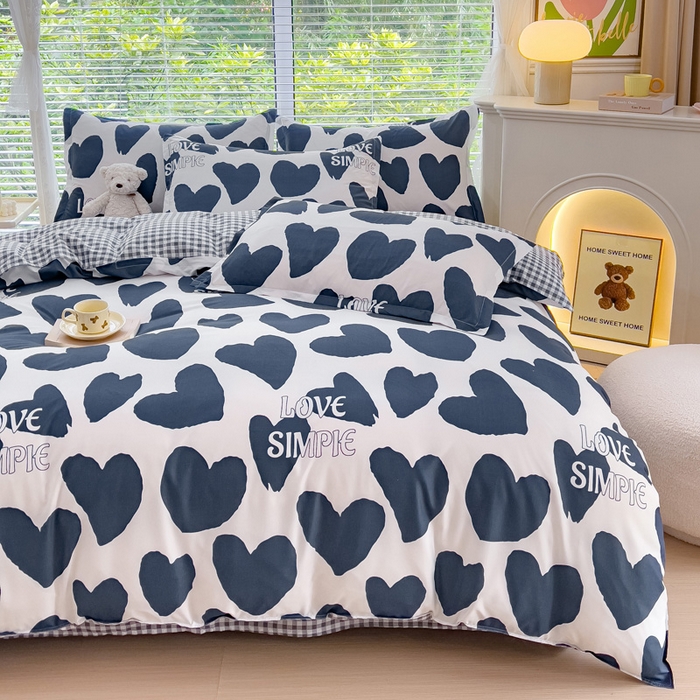 91家纺网 家纺一手货源 找家纺 布可家纺 2025新款水洗棉印花四件套 简尚