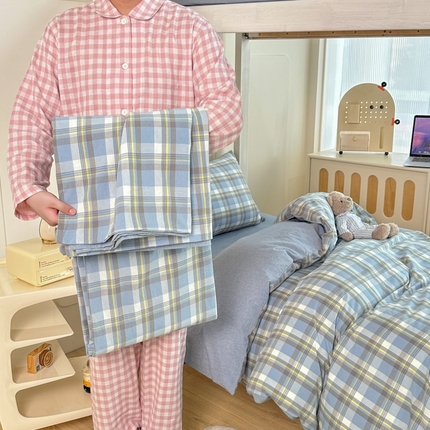 91家纺网 家纺一手货源 找家纺 （总）美梦莱 2023新款A类全棉水洗绵学生宿舍三件套四件套单品-单被套（支持一件代发）