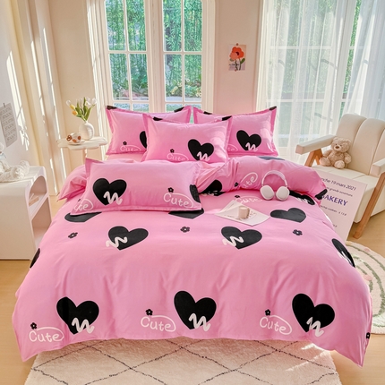 91家纺网 家纺一手货源 找家纺 （总）正莱欣 2025新品加厚生态棉磨毛四件套高克重植物羊绒床单款床笠款四件套大量现货（学生三件套）