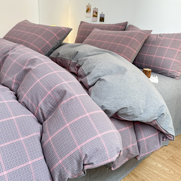 91家纺网 家纺一手货源 找家纺 （总）美梦莱 2023新款A类全棉色织水洗棉四件套（支持一件代发）