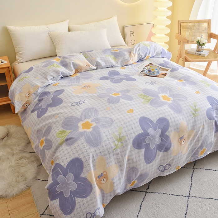 91家纺网 家纺一手货源 找家纺 12868 全棉单被套纯棉被套被罩 香颂花朵