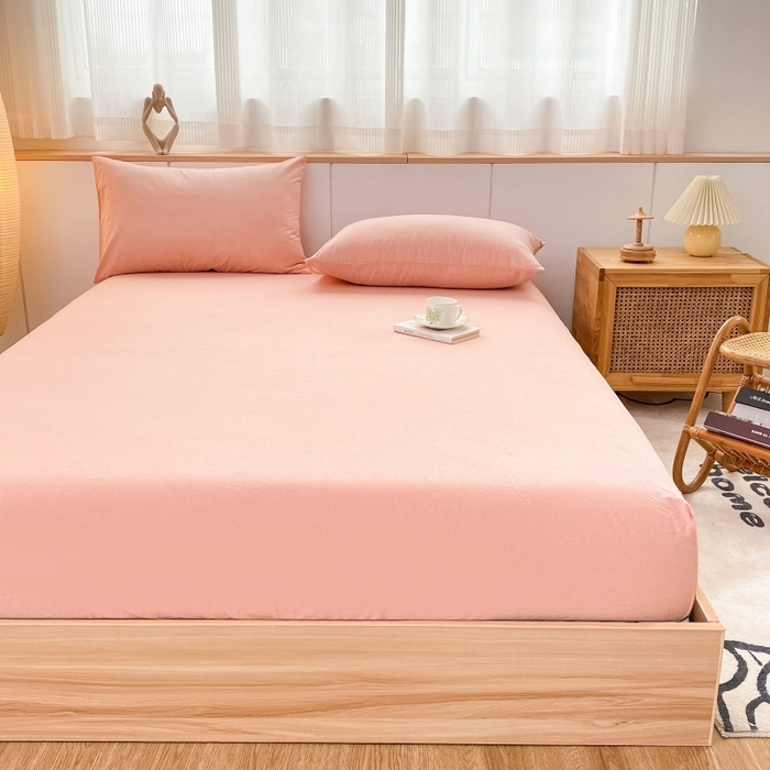 91家纺网 家纺一手货源 找家纺 （总）美梦莱 2023新款A类全棉色织水洗棉系列单品床笠（支持一件代发）