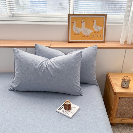 91家纺网 家纺一手货源 找家纺 （总）美梦莱 2023新款A类全棉色织水洗棉系列单品枕套（支持一件代发）