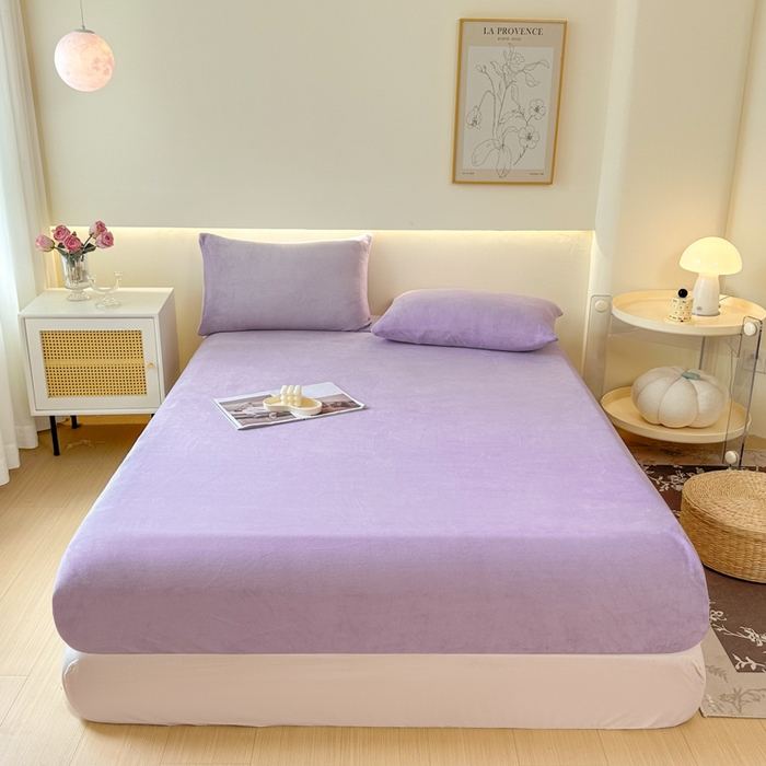 91家纺网 家纺一手货源 找家纺 （总）美梦莱 2024新款保暖高克重牛奶绒床品单品系列-单床笠（支持一件代发）