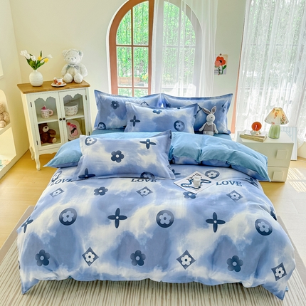 91家纺网 家纺一手货源 找家纺 （总）正莱欣 2025新品加厚生态棉磨毛四件套高克重植物羊绒床单款床笠款四件套大量现货（学生三件套）