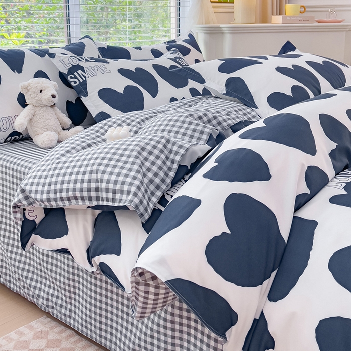 91家纺网 家纺一手货源 找家纺 布可家纺 2025新款水洗棉印花四件套 简尚