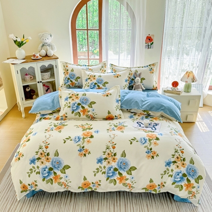 91家纺网 家纺一手货源 找家纺 （总）正莱欣 2025新品加厚生态棉磨毛四件套高克重植物羊绒床单款床笠款四件套大量现货（学生三件套）