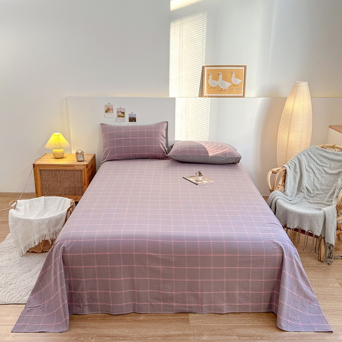 91家纺网 家纺一手货源 找家纺 （总）美梦莱 2023新款A类全棉色织水洗棉系列单品床单（支持一件代发）