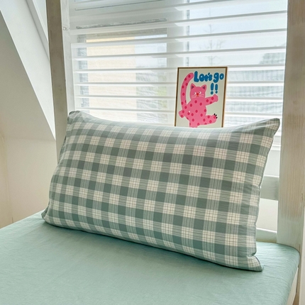 91家纺网 家纺一手货源 找家纺 （总）美梦莱 2024新款A类全棉无印风水洗棉宿舍单枕套