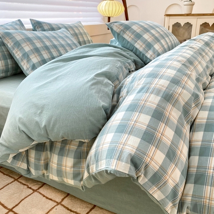 91家纺网 家纺一手货源 找家纺 （总）美梦莱 2024新款A类全棉色织水洗棉单被套（支持一件代发）