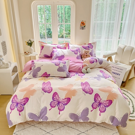 91家纺网 家纺一手货源 找家纺 （总）正莱欣 2025新品加厚生态棉磨毛四件套高克重植物羊绒床单款床笠款四件套大量现货（学生三件套）