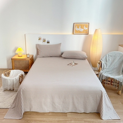 91家纺网 家纺一手货源 找家纺 （总）美梦莱 2023新款A类全棉色织水洗棉系列单品床单（支持一件代发）