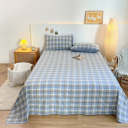 91家纺网 家纺一手货源 找家纺 （总）美梦莱 2023新款A类全棉色织水洗棉系列单品床单（支持一件代发）