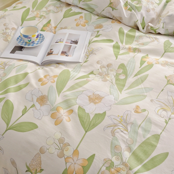 91家纺网 家纺一手货源 找家纺 12868 全棉单被套纯棉被套被罩 梨花族