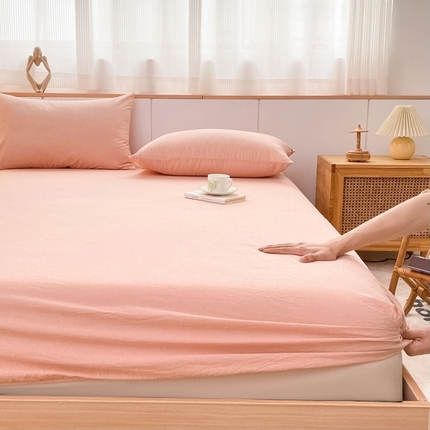 91家纺网 家纺一手货源 找家纺 （总）美梦莱 2023新款A类全棉色织水洗棉系列单品床笠（支持一件代发）