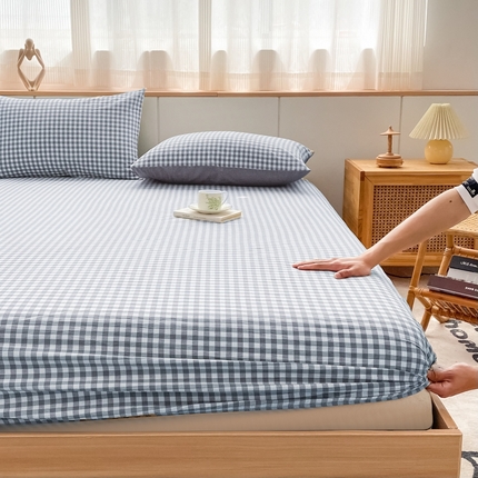 91家纺网 家纺一手货源 找家纺 （总）美梦莱 2023新款A类全棉色织水洗棉系列单品床笠（支持一件代发）