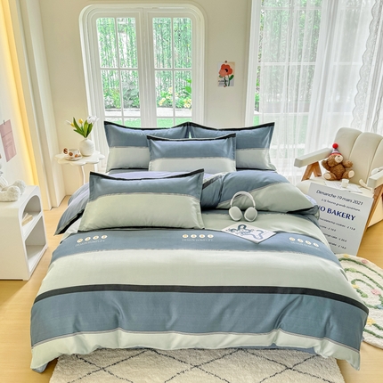 91家纺网 家纺一手货源 找家纺 （总）正莱欣 2025新品加厚生态棉磨毛四件套高克重植物羊绒床单款床笠款四件套大量现货（学生三件套）