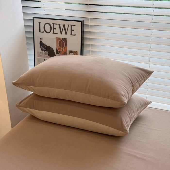 91家纺网 家纺一手货源 找家纺 （总）美梦莱 2024新款无印系列秋冬A类100%全棉加厚磨毛单枕套