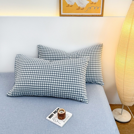 91家纺网 家纺一手货源 找家纺 （总）美梦莱 2023新款A类全棉色织水洗棉系列单品枕套（支持一件代发）