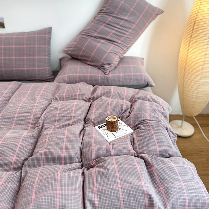 91家纺网 家纺一手货源 找家纺 （总）美梦莱 2023新款A类全棉色织水洗棉四件套（支持一件代发）