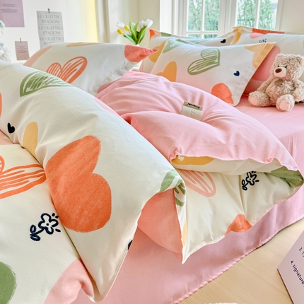 正莱欣 2025新品加厚生态棉磨毛四件套高克重植物羊绒床单款床笠款四件套大量现货 艾薇儿