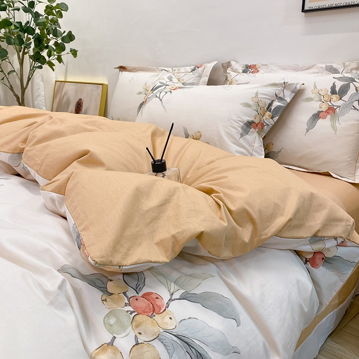 91家纺网 家纺一手货源 找家纺 橙艺家居 2024新款铂金柔棉全棉印花四件套 苏念