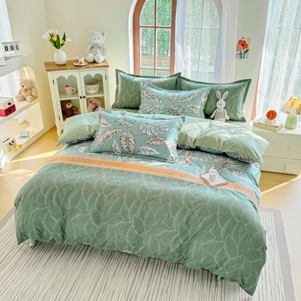 91家纺网 家纺一手货源 找家纺 （总）正莱欣 2025新品加厚生态棉磨毛四件套高克重植物羊绒床单款床笠款四件套大量现货（学生三件套）