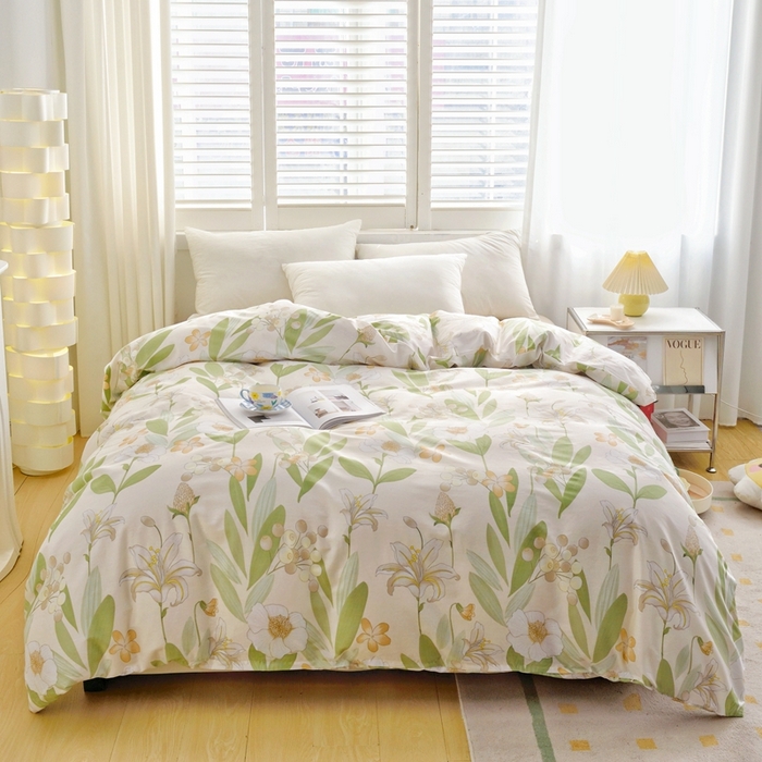 91家纺网 家纺一手货源 找家纺 12868 全棉单被套纯棉被套被罩 梨花族