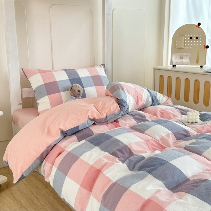 91家纺网 家纺一手货源 找家纺 （总）美梦莱 2023新款A类全棉水洗绵学生季宿舍三件套四件套单品-四件套（支持一件代发）