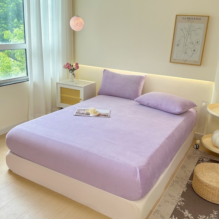 91家纺网 家纺一手货源 找家纺 （总）美梦莱 2024新款保暖高克重牛奶绒床品单品系列-单床笠（支持一件代发）