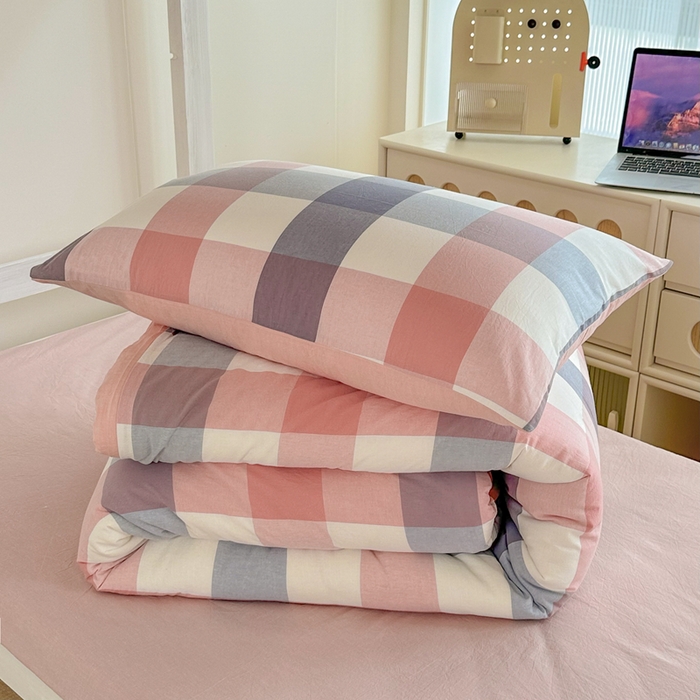 91家纺网 家纺一手货源 找家纺 （总）美梦莱 2024新款A类全棉无印风水洗棉宿舍单被套