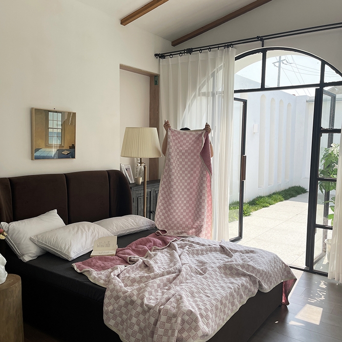 91家纺网 家纺一手货源 找家纺 （总）美梦莱 2024夏季莫兰迪A类全棉针织棉夏被超柔软可水洗纯棉空调被夏凉被盖毯 淘宝抖音热款（实拍图）