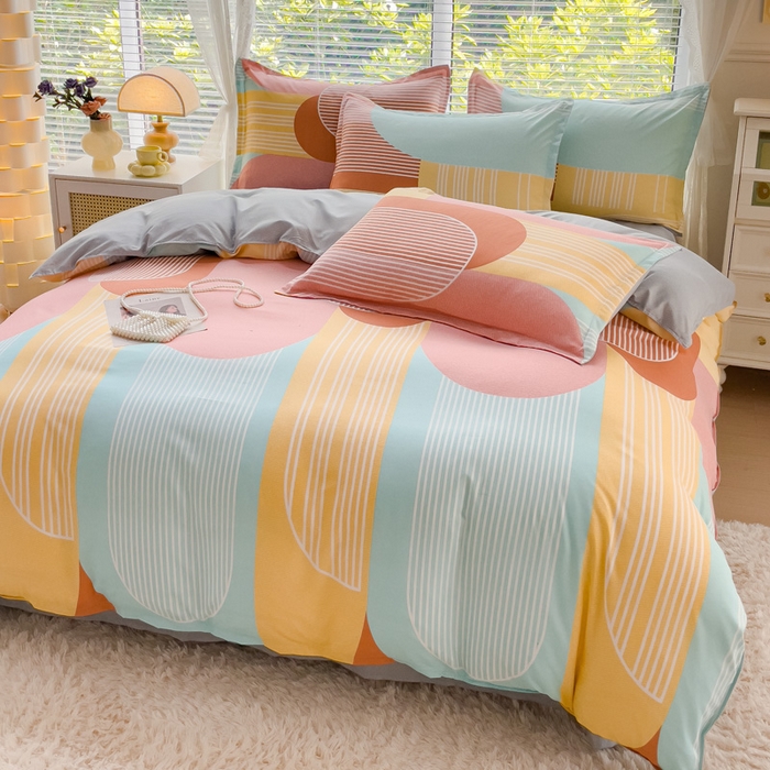 91家纺网 家纺一手货源 找家纺 布可家纺 2025新款水洗棉印花四件套 长廊