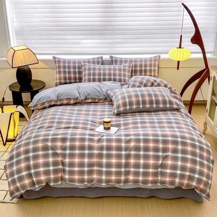 91家纺网 家纺一手货源 找家纺 （总）美梦莱 2024新款A类全棉色织水洗棉四件套 套件系列（支持一件代发）