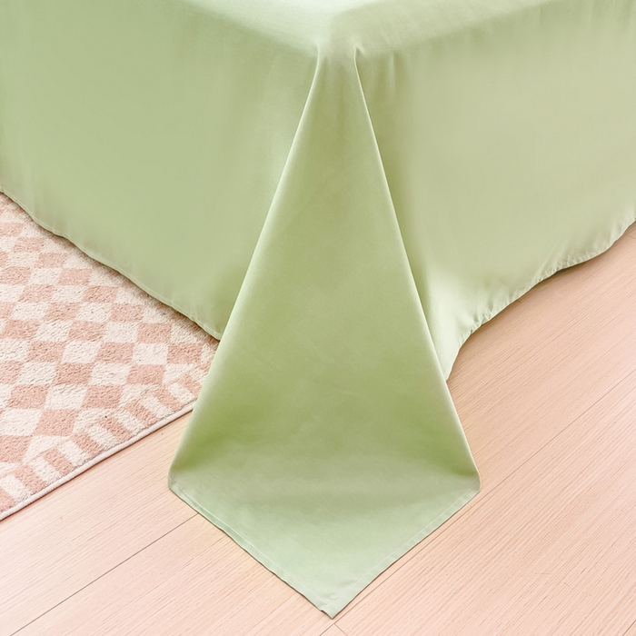 91家纺网 家纺一手货源 找家纺 布可家纺 2025新款水洗棉印花四件套 梨花绿