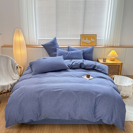 91家纺网 家纺一手货源 找家纺 （总）美梦莱 2024新款A类全棉色织水洗棉四件套 套件系列（支持一件代发）