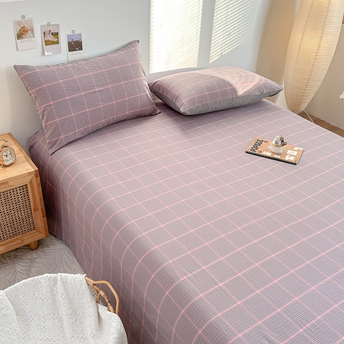 91家纺网 家纺一手货源 找家纺 （总）美梦莱 2023新款A类全棉色织水洗棉系列单品床单（支持一件代发）