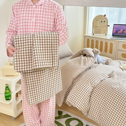 91家纺网 家纺一手货源 找家纺 （总）美梦莱 2023新款A类全棉水洗绵学生宿舍三件套四件套单品-单被套（支持一件代发）